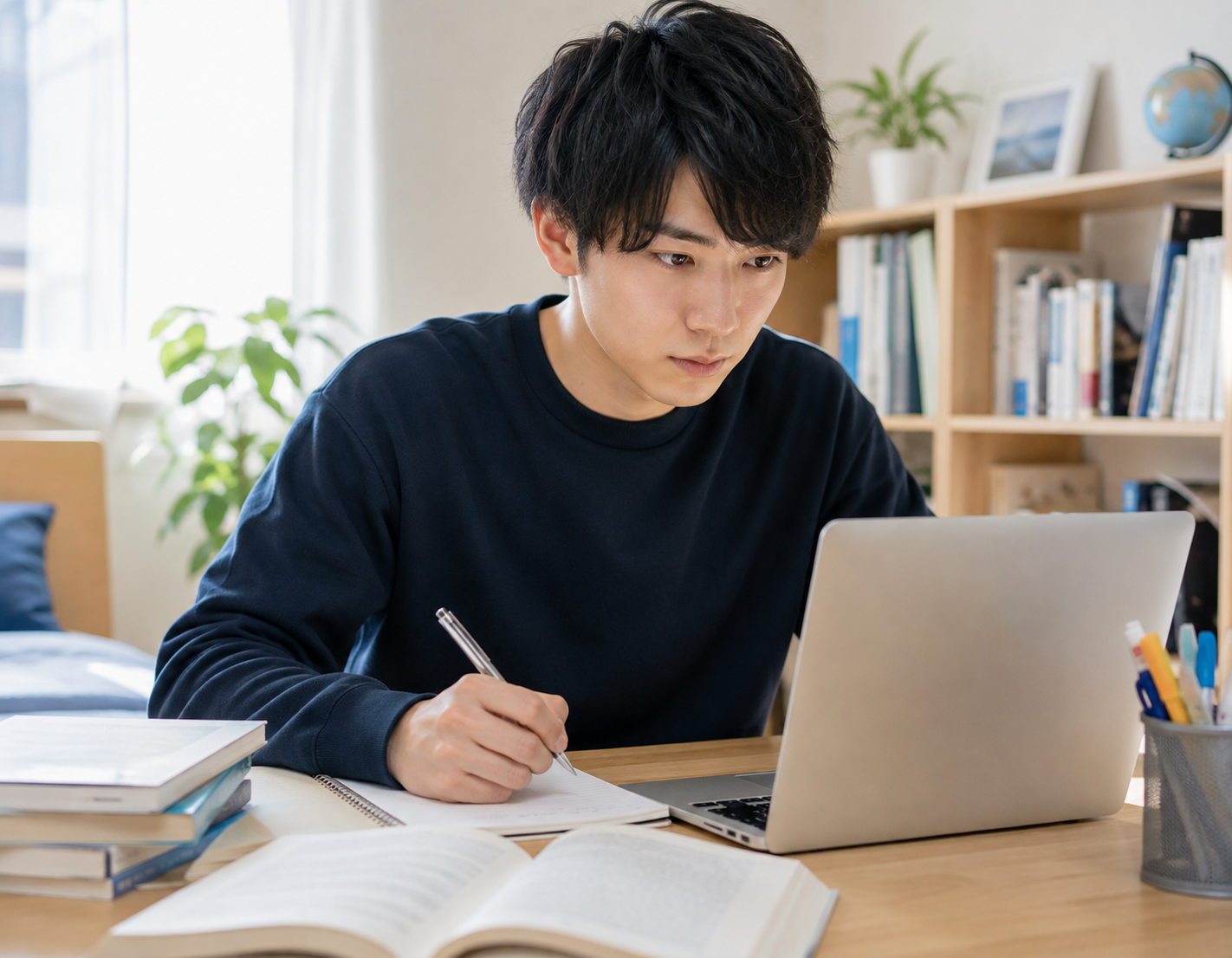 英検・TOEIC対策をする学生