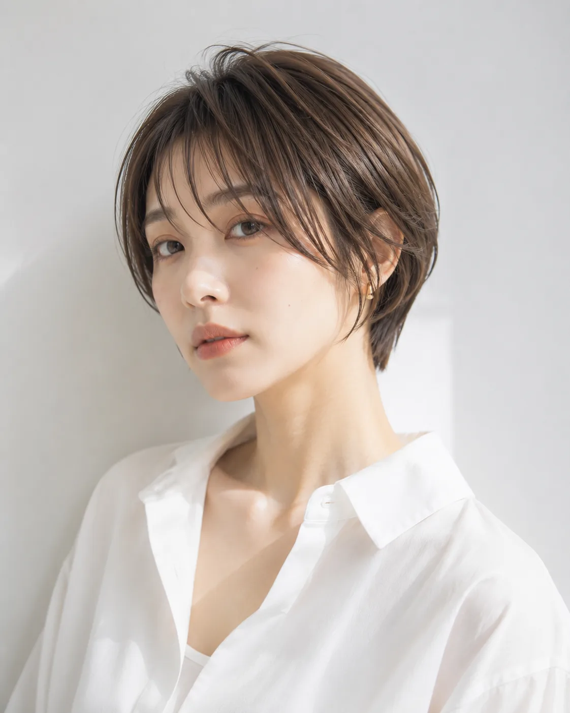 ショートヘアスタイルのモデル写真